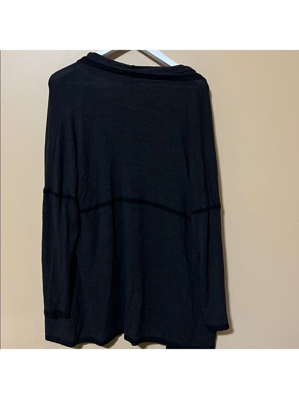 Eileen Fisher charcoal gray / Black Open Front Cardigan. Large - Picture 5 of 7